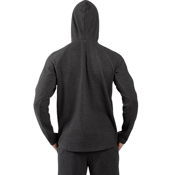 90 Degrees By Reflex Textured Pullover Hoodie With Pocket Charcoal Grey Men's S - Picture 2 of 12